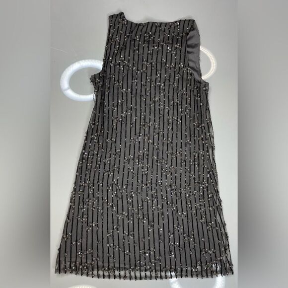 Alice + Olivia Shift Bling Sequins Beaded Mini Dress Women Small Black - Picture 3 of 5